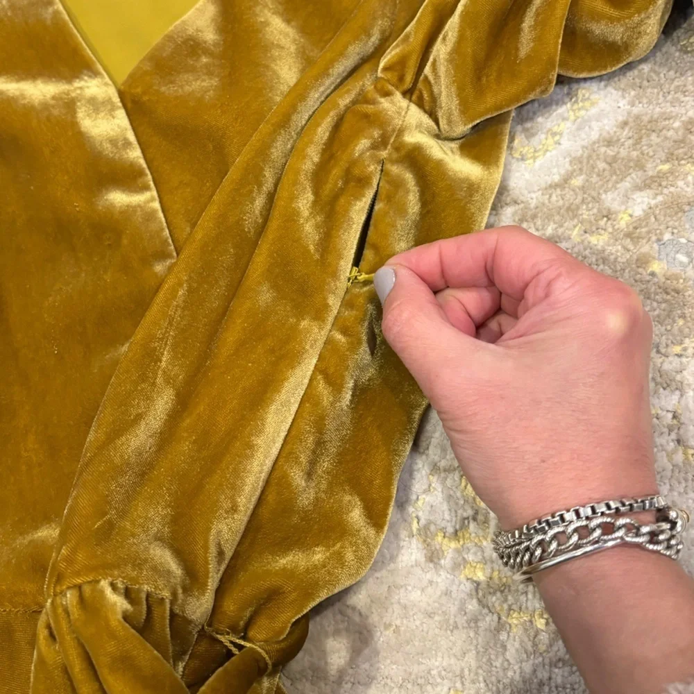 J. Crew Holiday Wrap Velvet Blouse in Gold